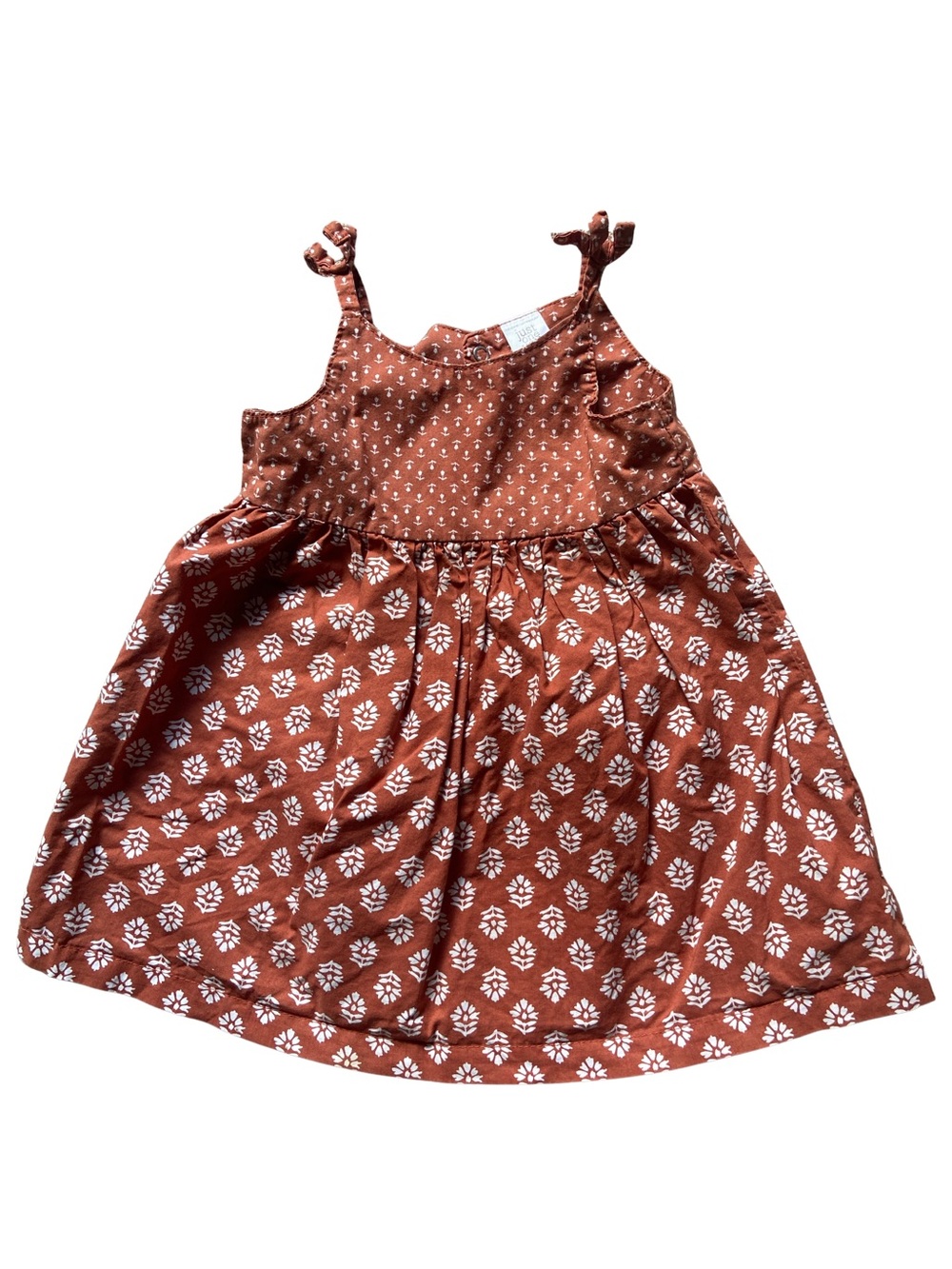 Rust Floral Print Tie-Strap Sundress